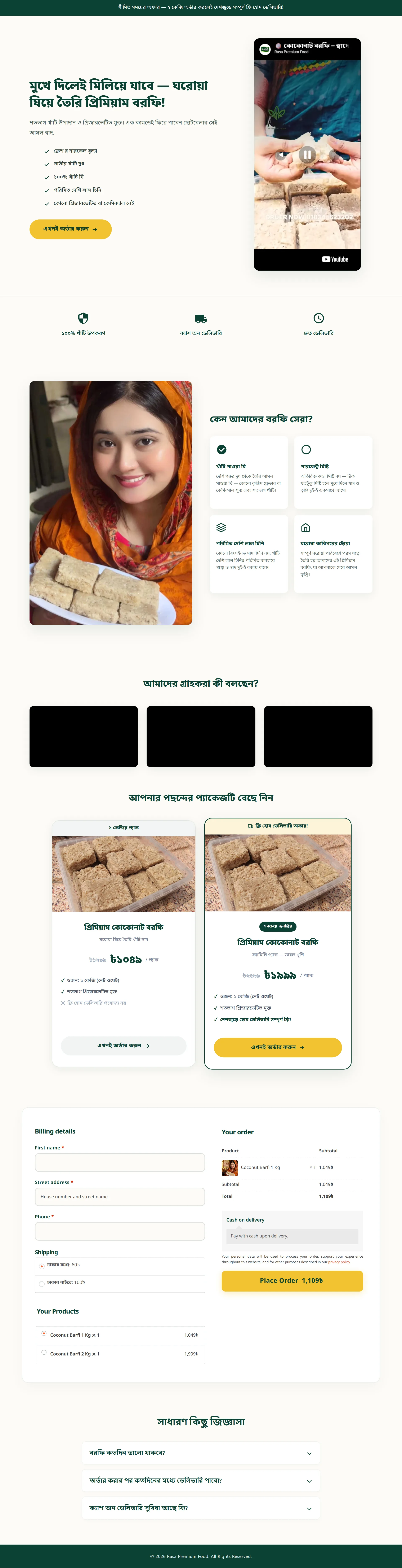Coconut Burfi Sweet Item Funnel